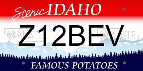 Z12BEV Idaho License Plate