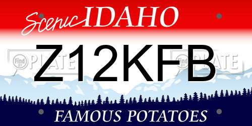 Z12KFB Idaho License Plate