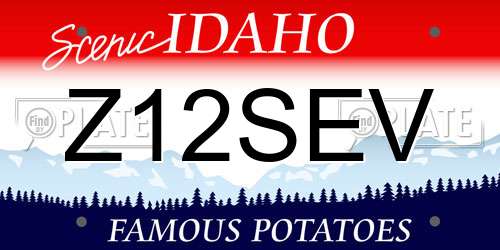 Z12SEV Idaho License Plate