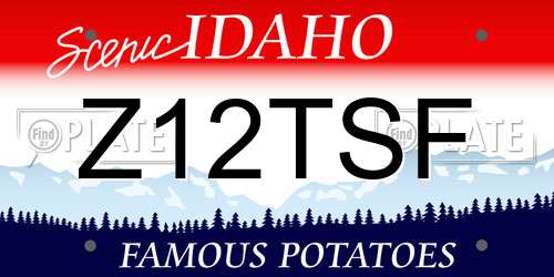 Z12TSF Idaho License Plate