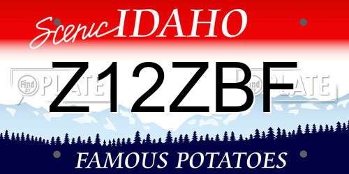 Z12ZBF Idaho License Plate