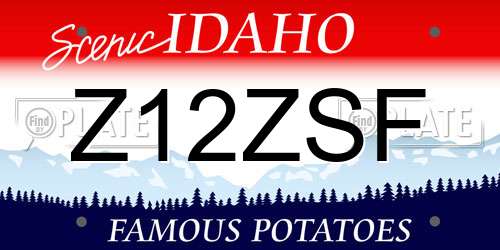 Z12ZSF Idaho License Plate