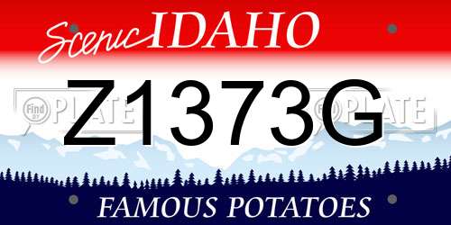 Z1373G Idaho License Plate
