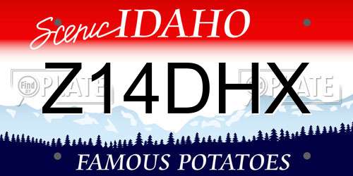 Z14DHX Idaho License Plate