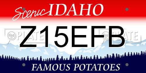 Z15EFB Idaho License Plate