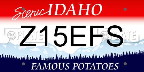 Z15EFS Idaho License Plate