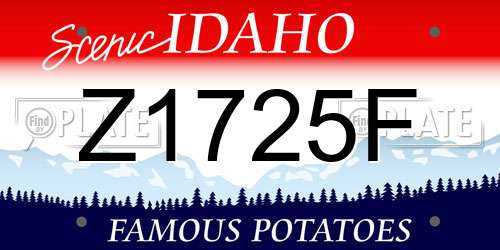 Z1725F Idaho License Plate
