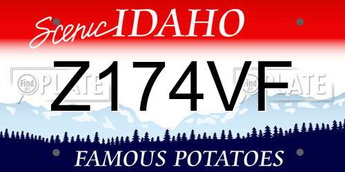 Z174VF Idaho License Plate