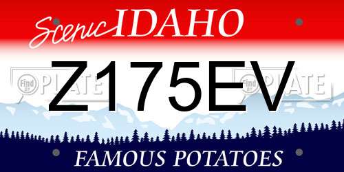 Z175EV Idaho License Plate
