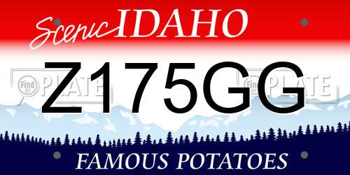 Z175GG Idaho License Plate