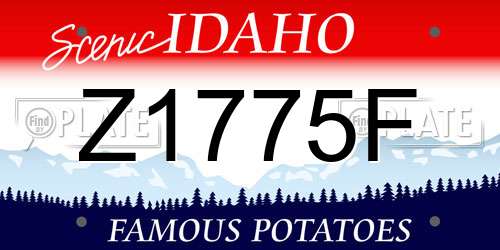 Z1775F Idaho License Plate