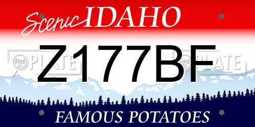 Z177BF Idaho License Plate