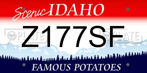 Z177SF Idaho License Plate