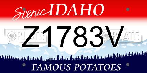 Z1783V Idaho License Plate
