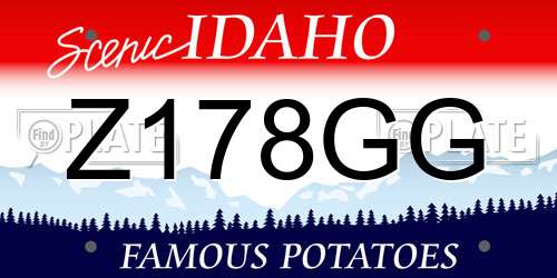 Z178GG Idaho License Plate