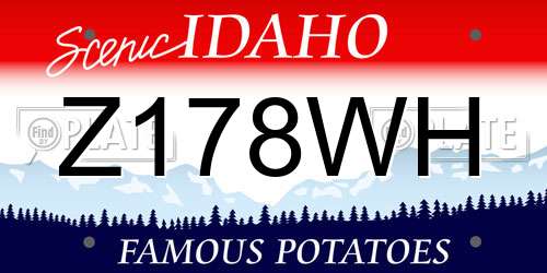 Z178WH Idaho License Plate