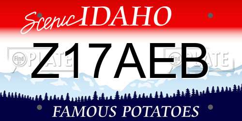 Z17AEB Idaho License Plate