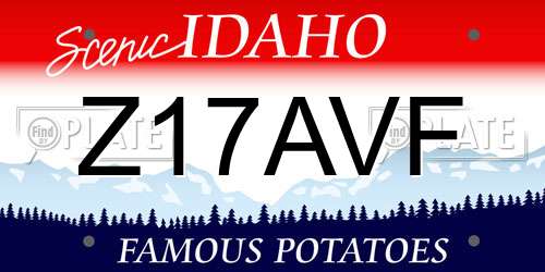 Z17AVF Idaho License Plate