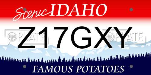 Z17GXY Idaho License Plate