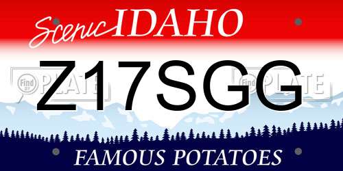 Z17SGG Idaho License Plate