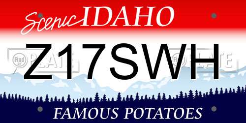 Z17SWH Idaho License Plate
