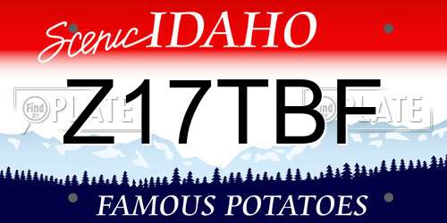 Z17TBF Idaho License Plate