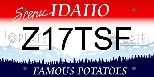 Z17TSF Idaho License Plate