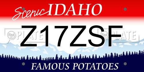 Z17ZSF Idaho License Plate
