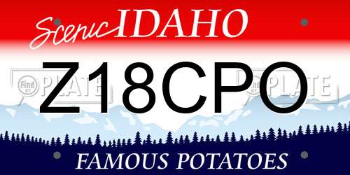 Z18CPO Idaho License Plate