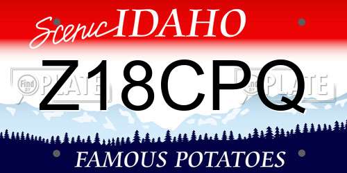 Z18CPQ Idaho License Plate