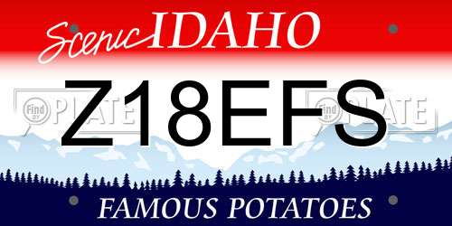 Z18EFS Idaho License Plate