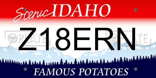 Z18ERN Idaho License Plate