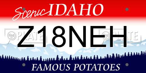 Z18NEH Idaho License Plate