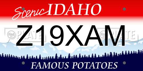 Z19XAM Idaho License Plate