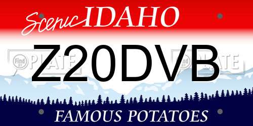 Z20DVB Idaho License Plate