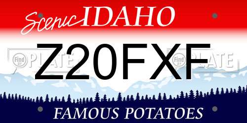 Z20FXF Idaho License Plate