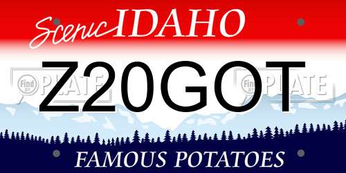 Z20GOT Idaho License Plate