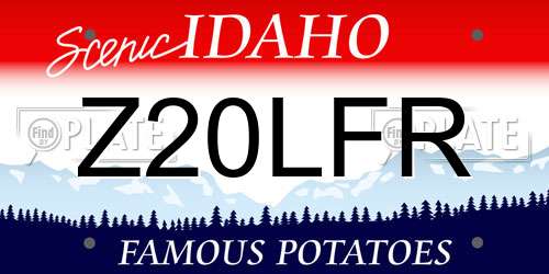 Z20LFR Idaho License Plate