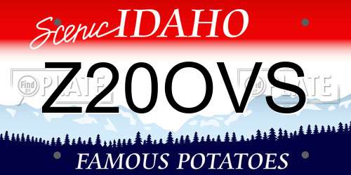 Z20OVS Idaho License Plate