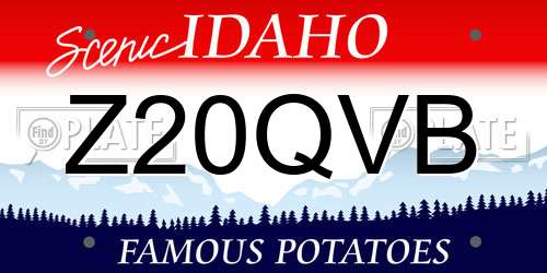 Z20QVB Idaho License Plate