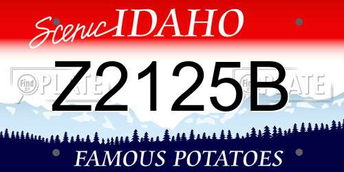 Z2125B Idaho License Plate