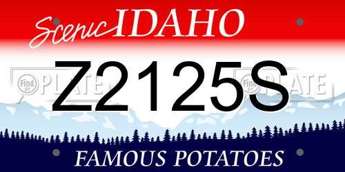 Z2125S Idaho License Plate