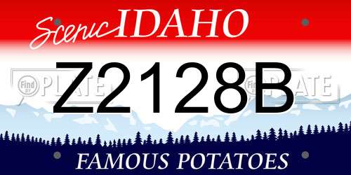 Z2128B Idaho License Plate