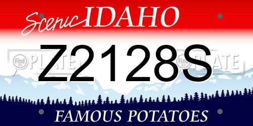 Z2128S Idaho License Plate