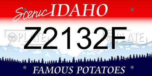 Z2132F Idaho License Plate