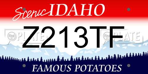Z213TF Idaho License Plate