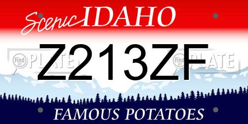 Z213ZF Idaho License Plate