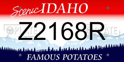 Z2168R Idaho License Plate