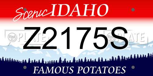 Z2175S Idaho License Plate