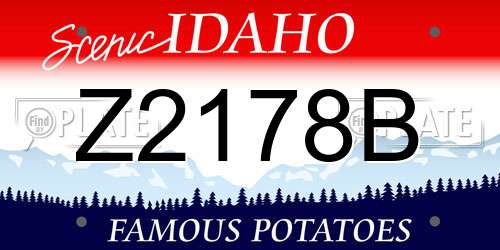 Z2178B Idaho License Plate